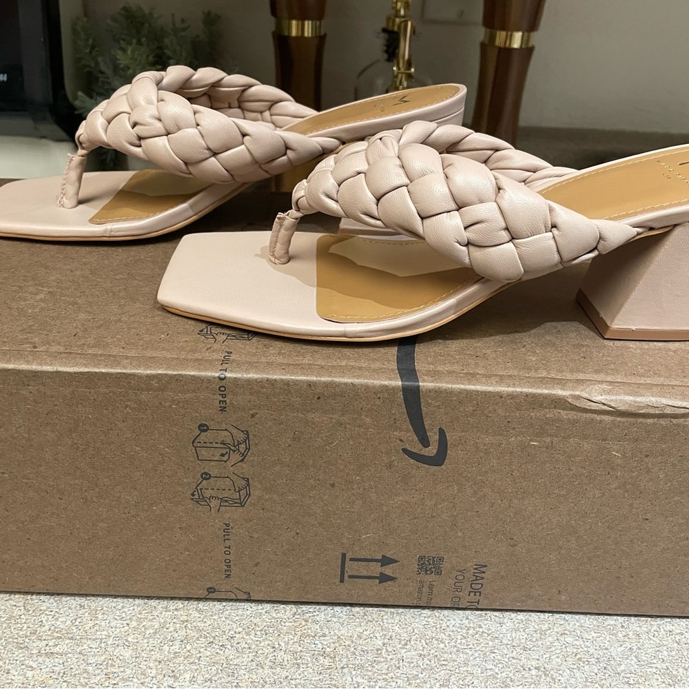 Marc Fisher NORSA Block Heel Braided Sandal- Size 9